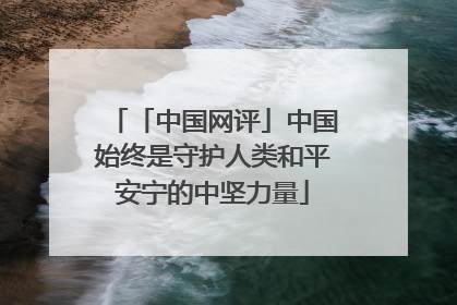 「中国网评」中国始终是守护人类和平安宁的中坚力量