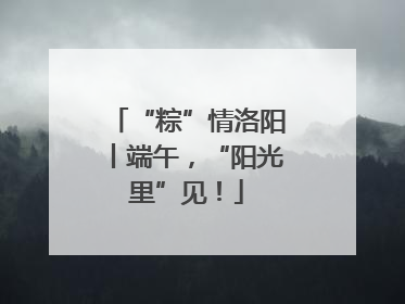“粽”情洛阳丨端午，“阳光里”见！