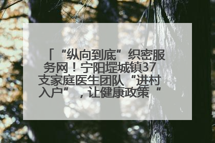 “纵向到底”织密服务网！宁阳堽城镇37支家庭医生团队“进村入户”，让健康政策“落地生根”