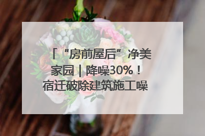 “房前屋后”净美家园｜降噪30%！宿迁破除建筑施工噪声扰民难题