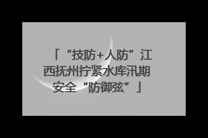 “技防+人防”江西抚州拧紧水库汛期安全“防御弦”