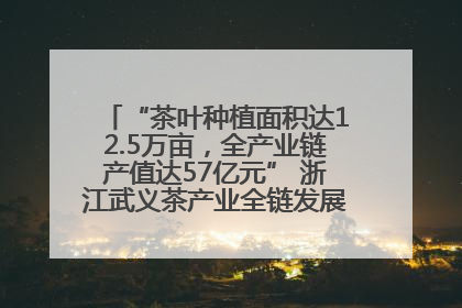 “茶叶种植面积达12.5万亩，全产业链产值达57亿元” 浙江武义茶产业全链发展“加速度”