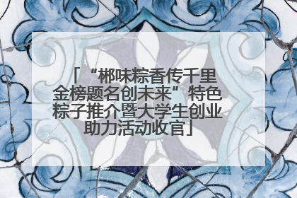“郴味粽香传千里 金榜题名创未来”特色粽子推介暨大学生创业助力活动收官
