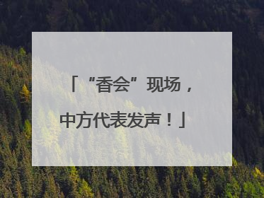 “香会”现场，中方代表发声！