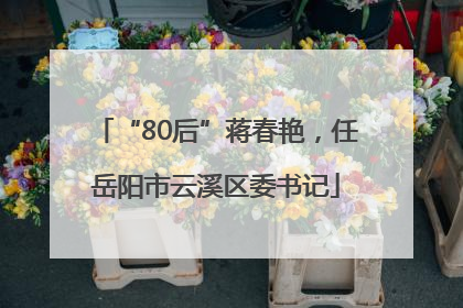 “80后”蒋春艳，任岳阳市云溪区委书记