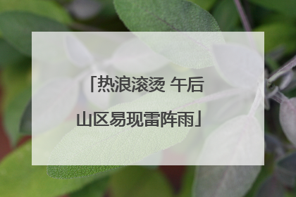 热浪滚烫 午后山区易现雷阵雨