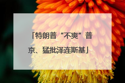 特朗普“不爽”普京、猛批泽连斯基