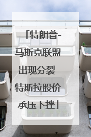特朗普-马斯克联盟出现分裂 特斯拉股价承压下挫
