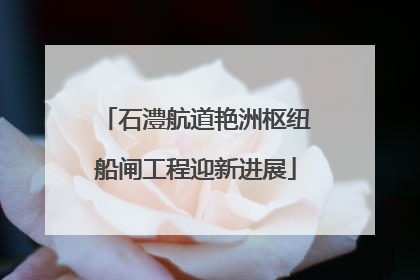 石澧航道艳洲枢纽船闸工程迎新进展