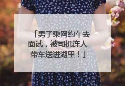 男子乘网约车去面试，被司机连人带车送进湖里！
