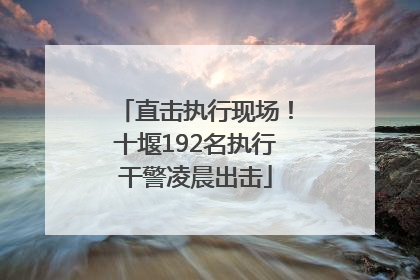 直击执行现场！十堰192名执行干警凌晨出击
