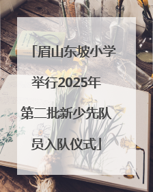 眉山东坡小学举行2025年第二批新少先队员入队仪式