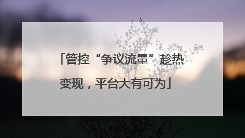 管控“争议流量”趁热变现，平台大有可为