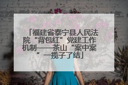 福建省泰宁县人民法院“背包红”党建工作机制——茶山“案中案”一揽子了结