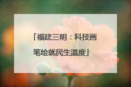 福建三明：科技画笔绘就民生温度