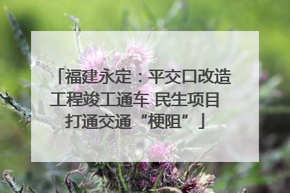福建永定：平交口改造工程竣工通车 民生项目打通交通“梗阻”