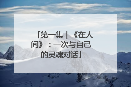 第一集｜《在人间》：一次与自己的灵魂对话