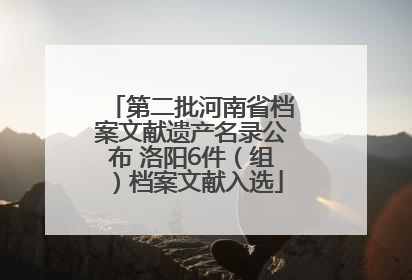 第二批河南省档案文献遗产名录公布 洛阳6件（组）档案文献入选