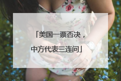 美国一票否决，中方代表三连问