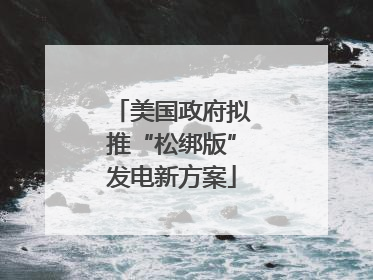 美国政府拟推“松绑版”发电新方案