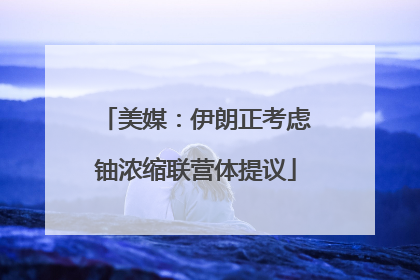 美媒：伊朗正考虑铀浓缩联营体提议