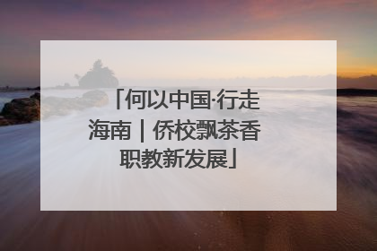 何以中国·行走海南｜侨校飘茶香 职教新发展