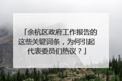 余杭区政府工作报告的这些关键词条，为何引起代表委员们热议？
