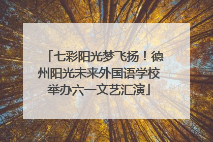 七彩阳光梦飞扬！德州阳光未来外国语学校举办六一文艺汇演
