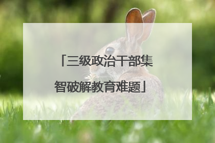 三级政治干部集智破解教育难题
