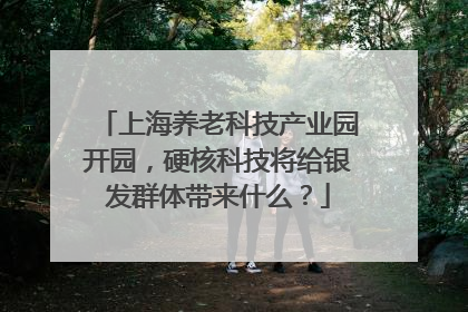 上海养老科技产业园开园，硬核科技将给银发群体带来什么？