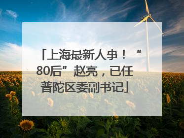 上海最新人事！“80后”赵亮，已任普陀区委副书记