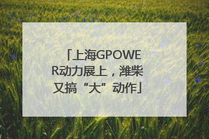 上海GPOWER动力展上，潍柴又搞“大”动作
