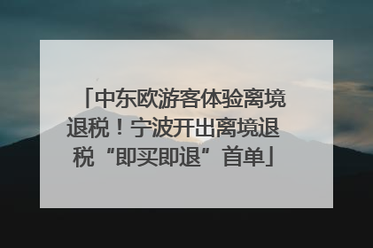 中东欧游客体验离境退税！宁波开出离境退税“即买即退”首单