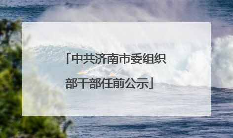 中共济南市委组织部干部任前公示