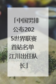 中国男排公布2025世界联赛首站名单 江川出任队长
