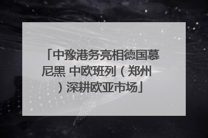 中豫港务亮相德国慕尼黑 中欧班列（郑州）深耕欧亚市场