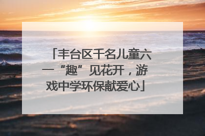 丰台区千名儿童六一“趣”见花开，游戏中学环保献爱心