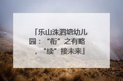 乐山洙泗塘幼儿园：“衔”之有略，“续”接未来