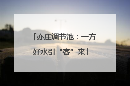 亦庄调节池：一方好水引“客”来