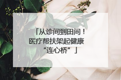 从诊间到田间！医疗帮扶架起健康“连心桥”