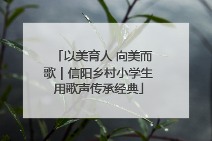 以美育人 向美而歌｜信阳乡村小学生用歌声传承经典