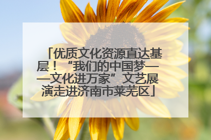 优质文化资源直达基层！“我们的中国梦——文化进万家”文艺展演走进济南市莱芜区