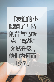 友谊的小船翻了！特朗普与马斯克“骂战”突然升级，他们为何而吵？