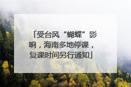 受台风“蝴蝶”影响，海南多地停课，复课时间另行通知