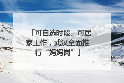 可自选时段、可居家工作，武汉全面推行“妈妈岗”