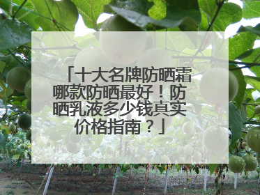 十大名牌防晒霜哪款防晒最好！防晒乳液多少钱真实价格指南？