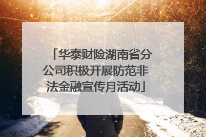 华泰财险湖南省分公司积极开展防范非法金融宣传月活动