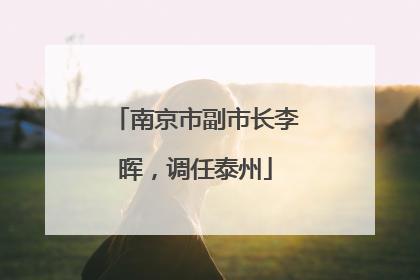 南京市副市长李晖，调任泰州