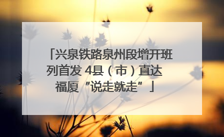 兴泉铁路泉州段增开班列首发 4县（市）直达福厦“说走就走”