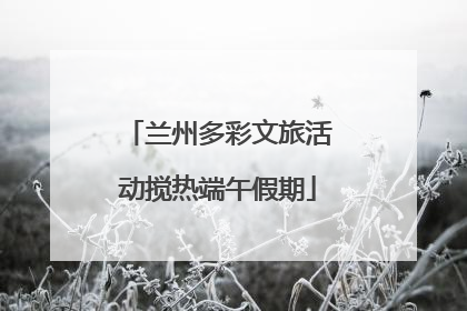 兰州多彩文旅活动搅热端午假期